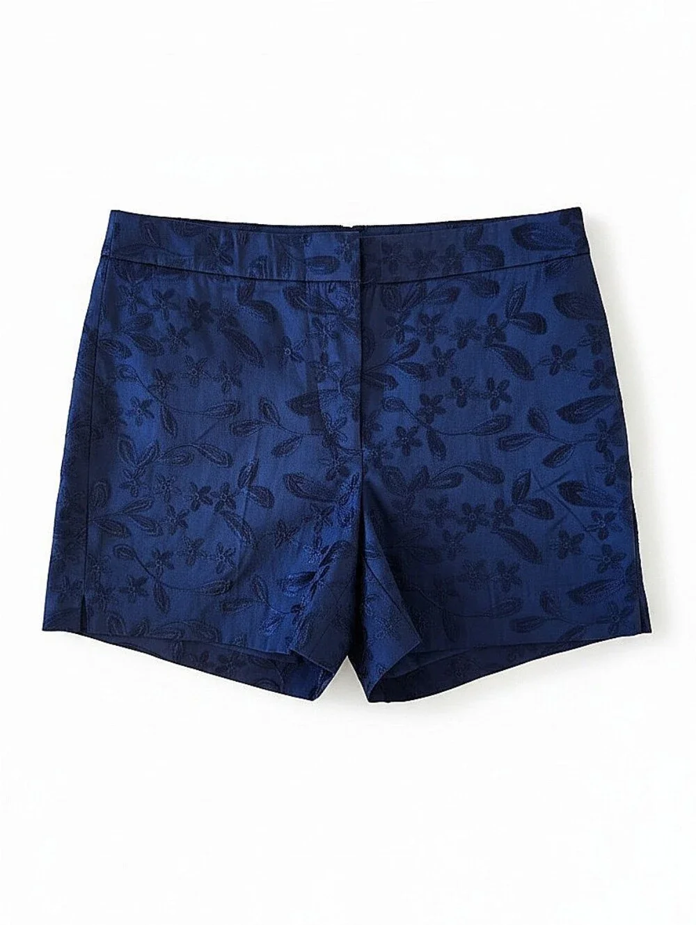 NWT! WHBM Women's Navy Floral Jacquard Shorts-The 5